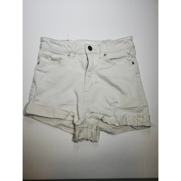 H&M White Denim Shorts Size 2 - Picture 1 of 6